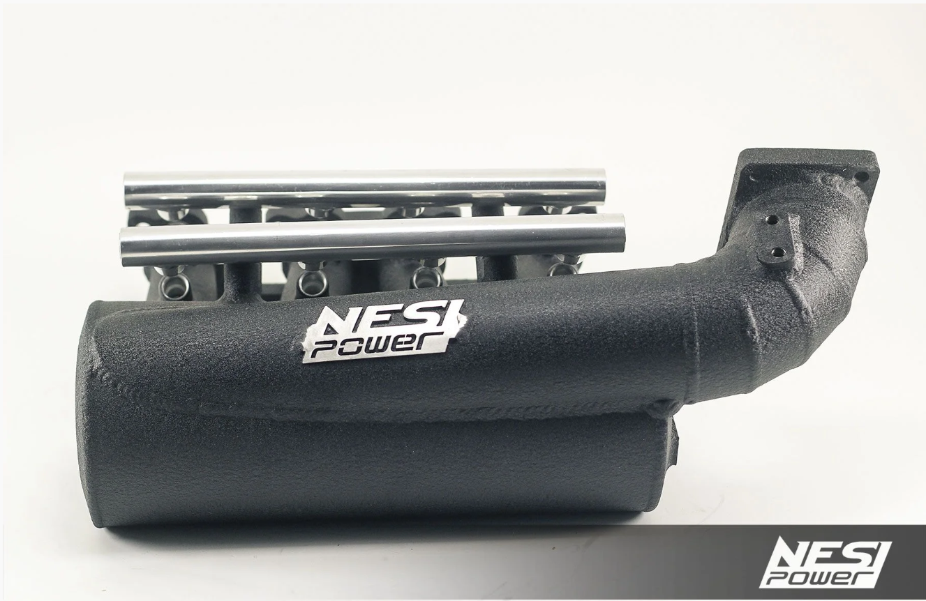 Coletor Dualplenum Vw Ap 8v Fluxo Cruzado Borboleta para Trás 8 Bicos - Preto Texturizado