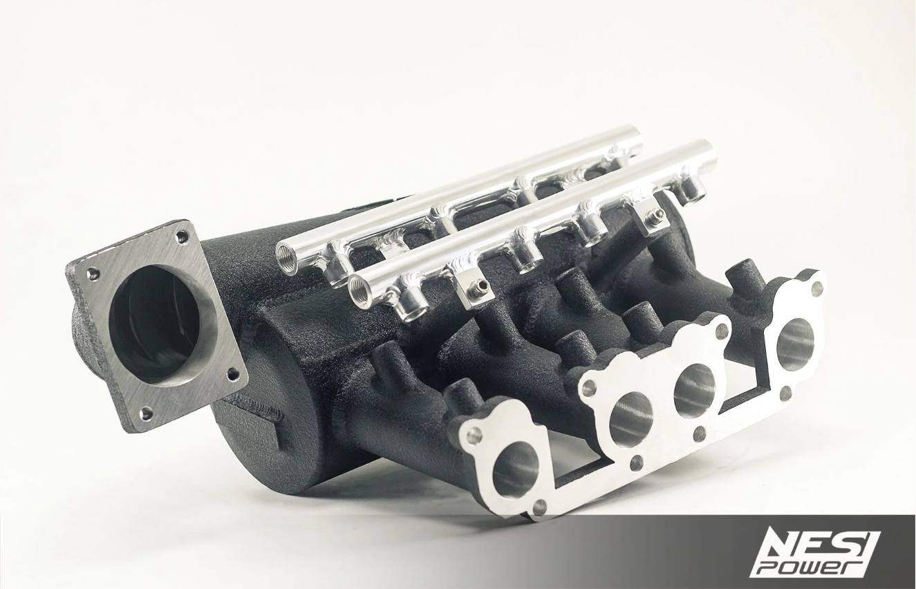 Coletor Dualplenum Vw Ap 8v Fluxo Cruzado Borboleta para Trás 8 Bicos - Preto Texturizado
