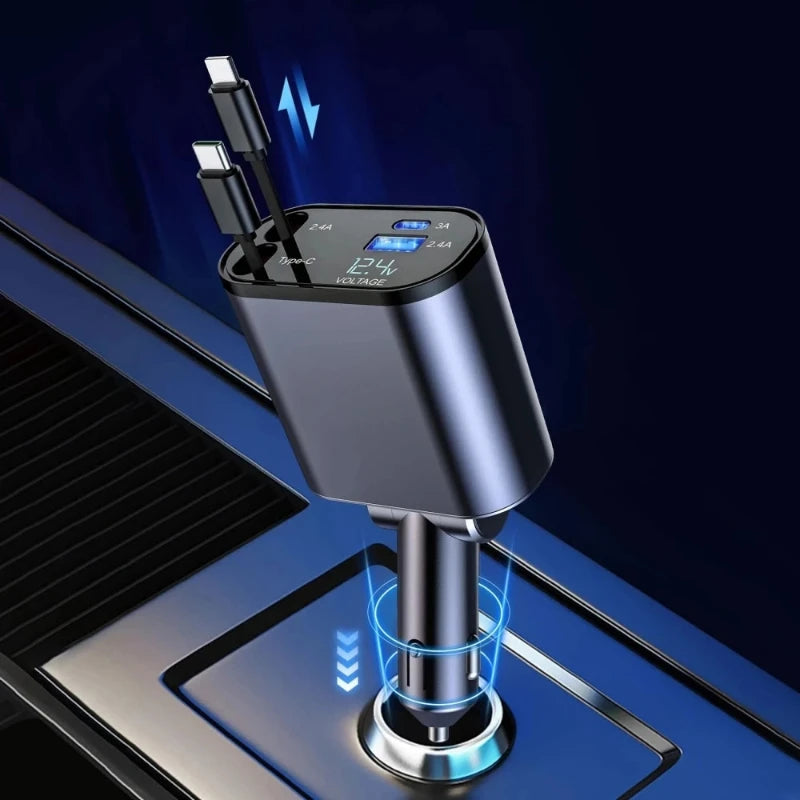 Carregador Usb Turbo Retrátil