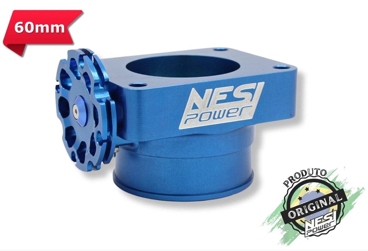 Corpo de Borboleta Padrão Ômega 60mm Tbi Billet Azul - Nesi Power