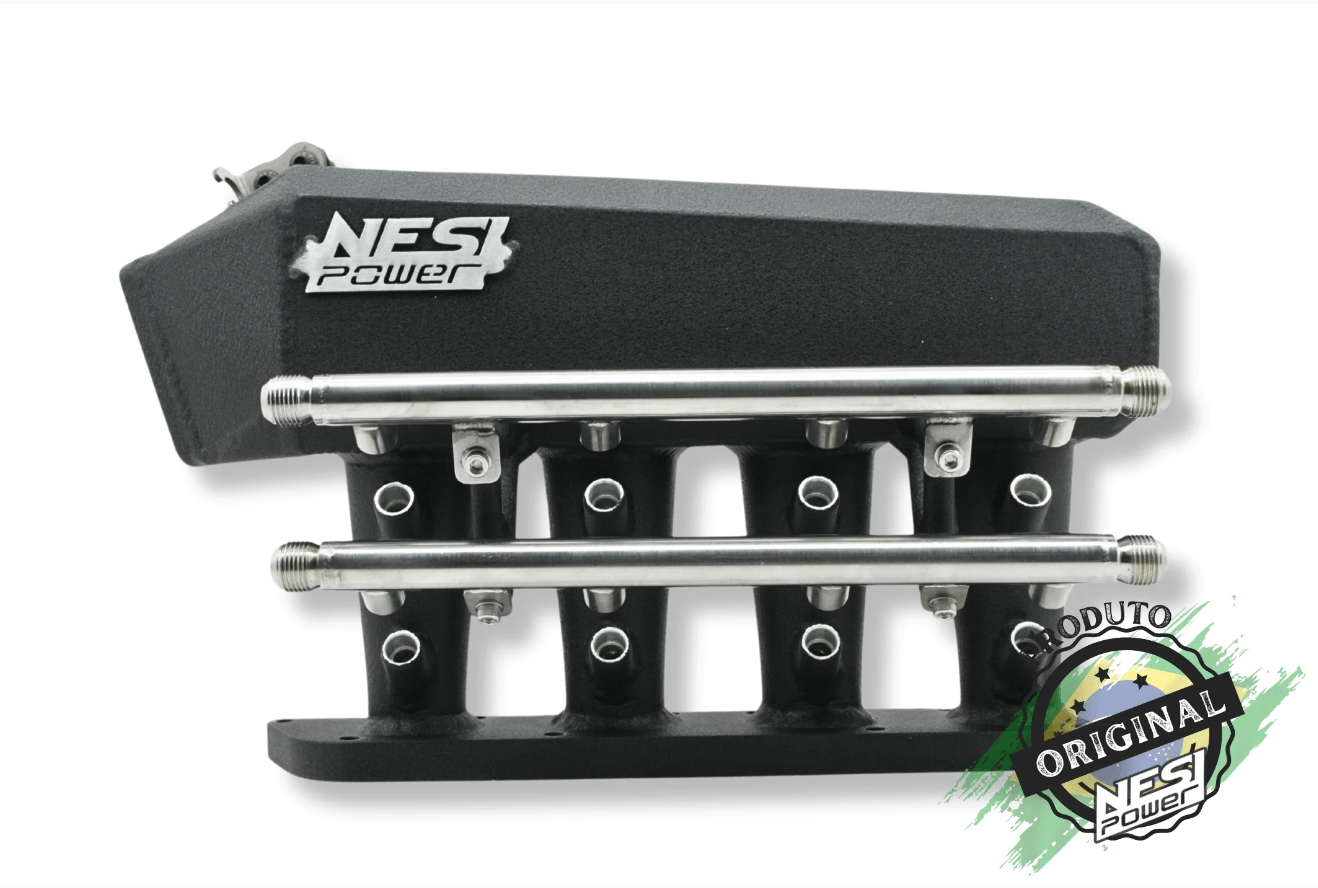 Coletor Singleplenum Gm C20xe Chevette Borboleta para Frente 8 Bicos - Preto Texturizado