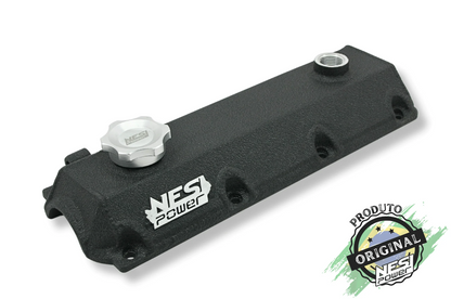 Tampa de Válvulas Vw Ap 8v - Preto Texturizado - Com Suporte P/ Sensor