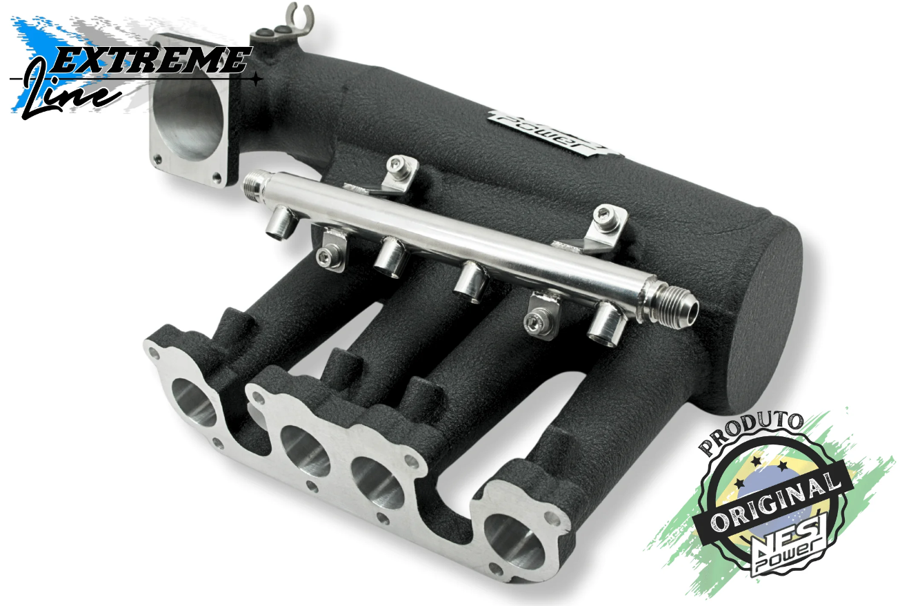 Coletor Dualplenum Vw Ap 8v Fluxo Cruzado Borboleta para Frente 4 Bicos -  Preto Texturizado