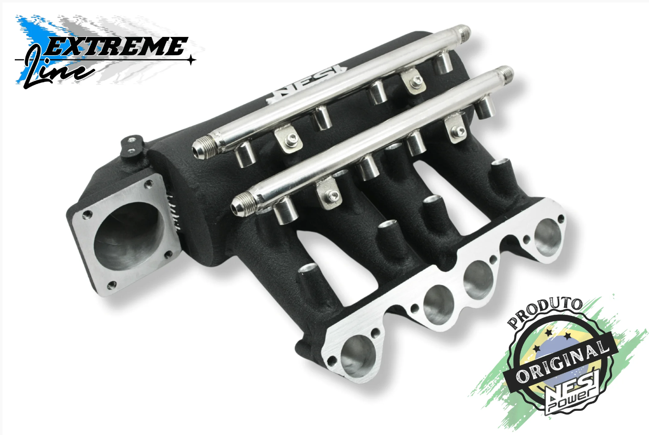 Coletor Dualplenum Vw Ap 8v Unilateral Borboleta para Frente 8 Bicos - Preto Texturizado