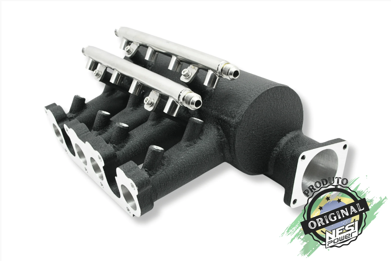 Coletor Dualplenum Vw Ap 8v Fluxo Cruzado Borboleta para Frente 8 Bicos -  Preto Texturizado
