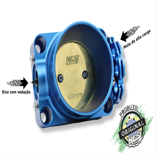 Corpo de Borboleta Padrão Ômega 60mm Tbi Billet Azul - Nesi Power