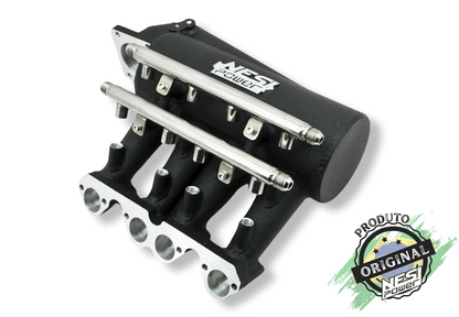 Coletor Dualplenum Vw Ap 8v Unilateral Borboleta para Frente 8 Bicos - Preto Texturizado