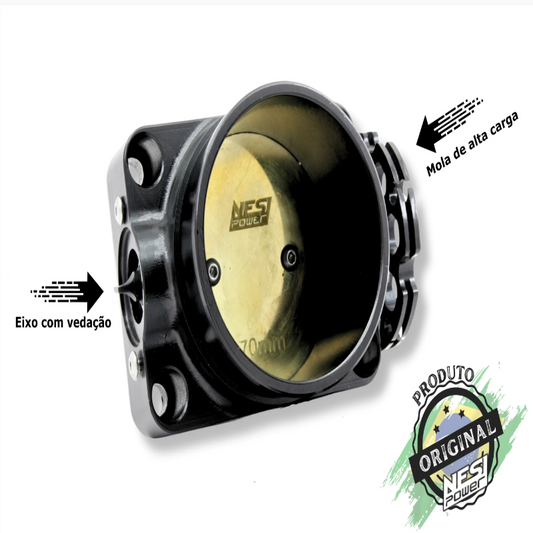 Corpo de Borboleta Padrão Ômega 70mm Tbi Billet Preto - Nesi Power