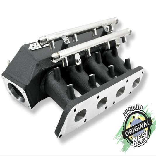 Coletor Singleplenum Gm C20xe Chevette Borboleta para Frente 8 Bicos - Preto Texturizado