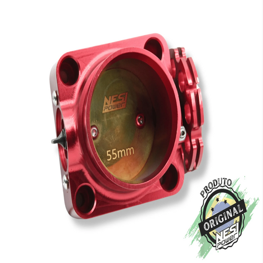Corpo de Borboleta Padrão Golf Audi 55mm Tbi Billet Vermelho - Nesi Power