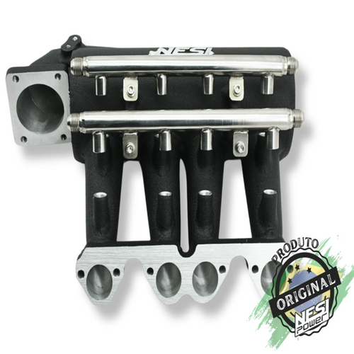 Coletor Dualplenum Vw Ap 8v Unilateral Borboleta para Frente 8 Bicos - Preto Texturizado