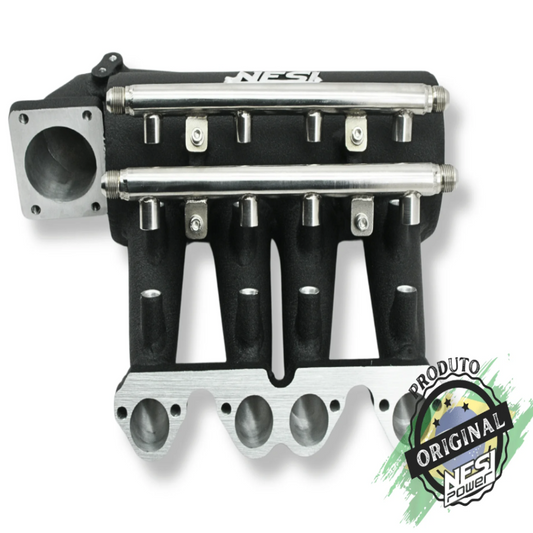 Coletor Dualplenum Vw Ap 8v Unilateral Borboleta para Frente 8 Bicos - Preto Texturizado