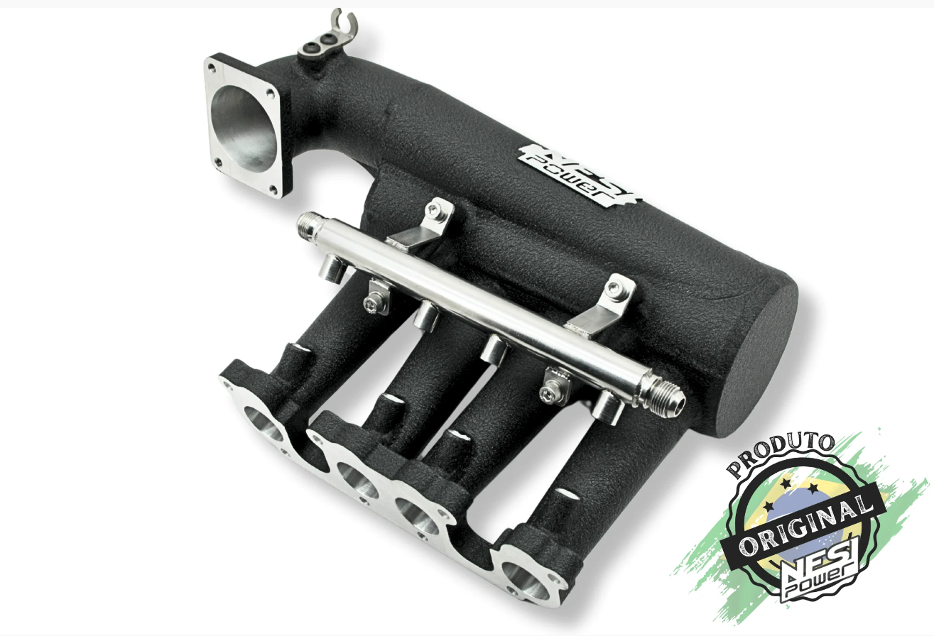 Coletor Dualplenum Vw Ap 8v Fluxo Cruzado Borboleta para Frente 4 Bicos -  Preto Texturizado
