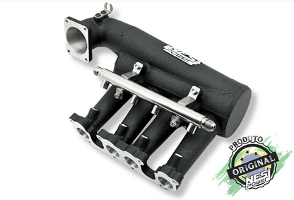 Coletor Dualplenum Vw Ap 8v Fluxo Cruzado Borboleta para Frente 4 Bicos -  Preto Texturizado