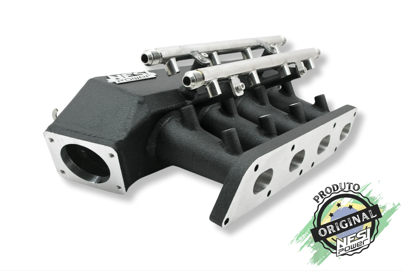 Coletor Singleplenum Gm C20xe Chevette Borboleta para Frente 8 Bicos - Preto Texturizado