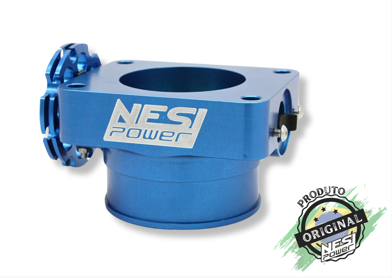 Corpo de Borboleta Padrão Ômega 60mm Tbi Billet Azul - Nesi Power