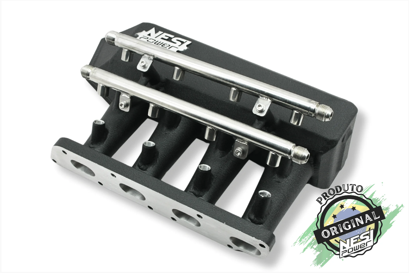 Coletor Singleplenum Gm C20xe Chevette Borboleta para Frente 8 Bicos - Preto Texturizado
