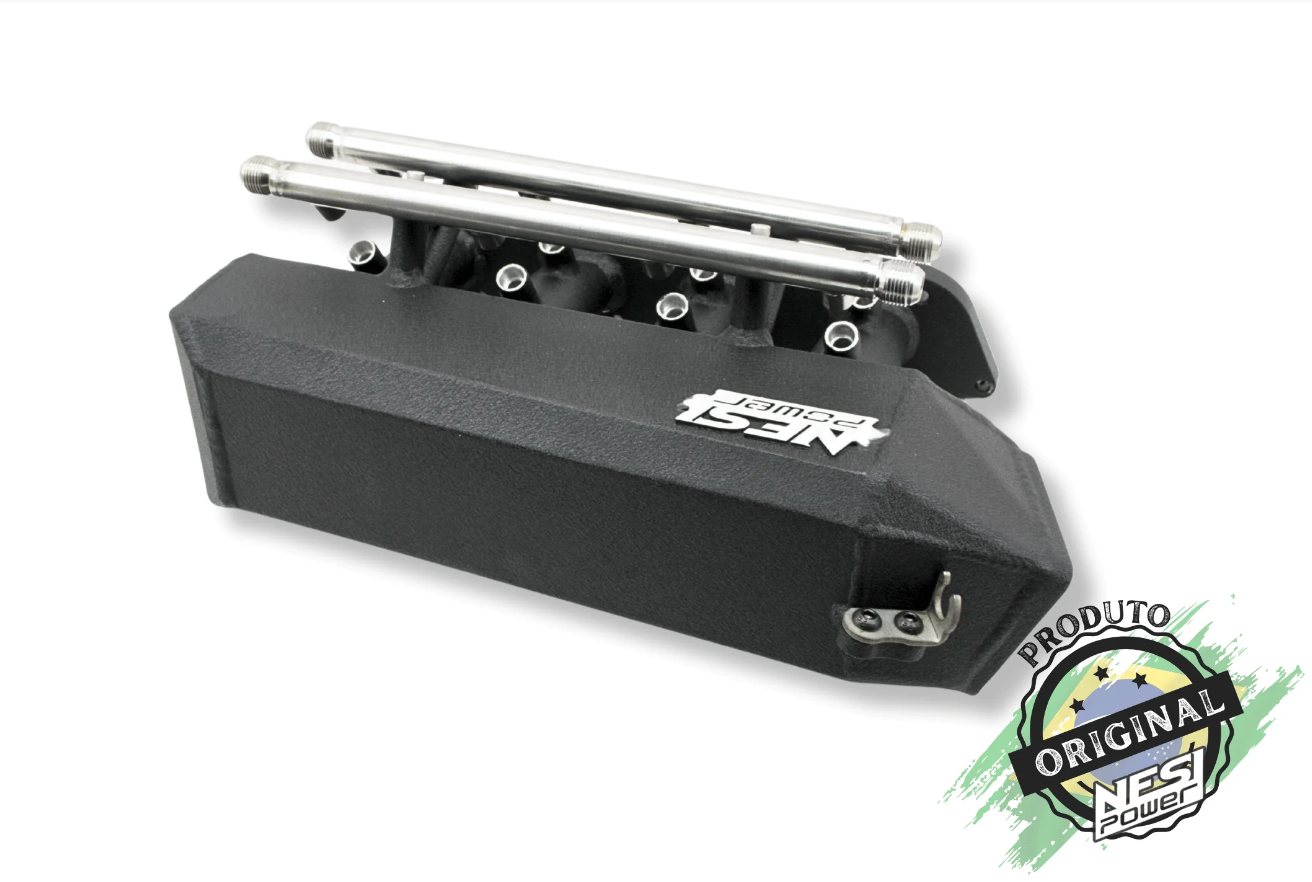 Coletor Singleplenum Gm C20xe Chevette Borboleta para Frente 8 Bicos - Preto Texturizado