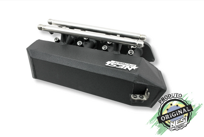 Coletor Singleplenum Gm C20xe Chevette Borboleta para Frente 8 Bicos - Preto Texturizado