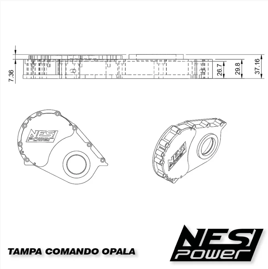 Tampa Conjunto de Engrenagens Comando Opala Billet - Nesipower