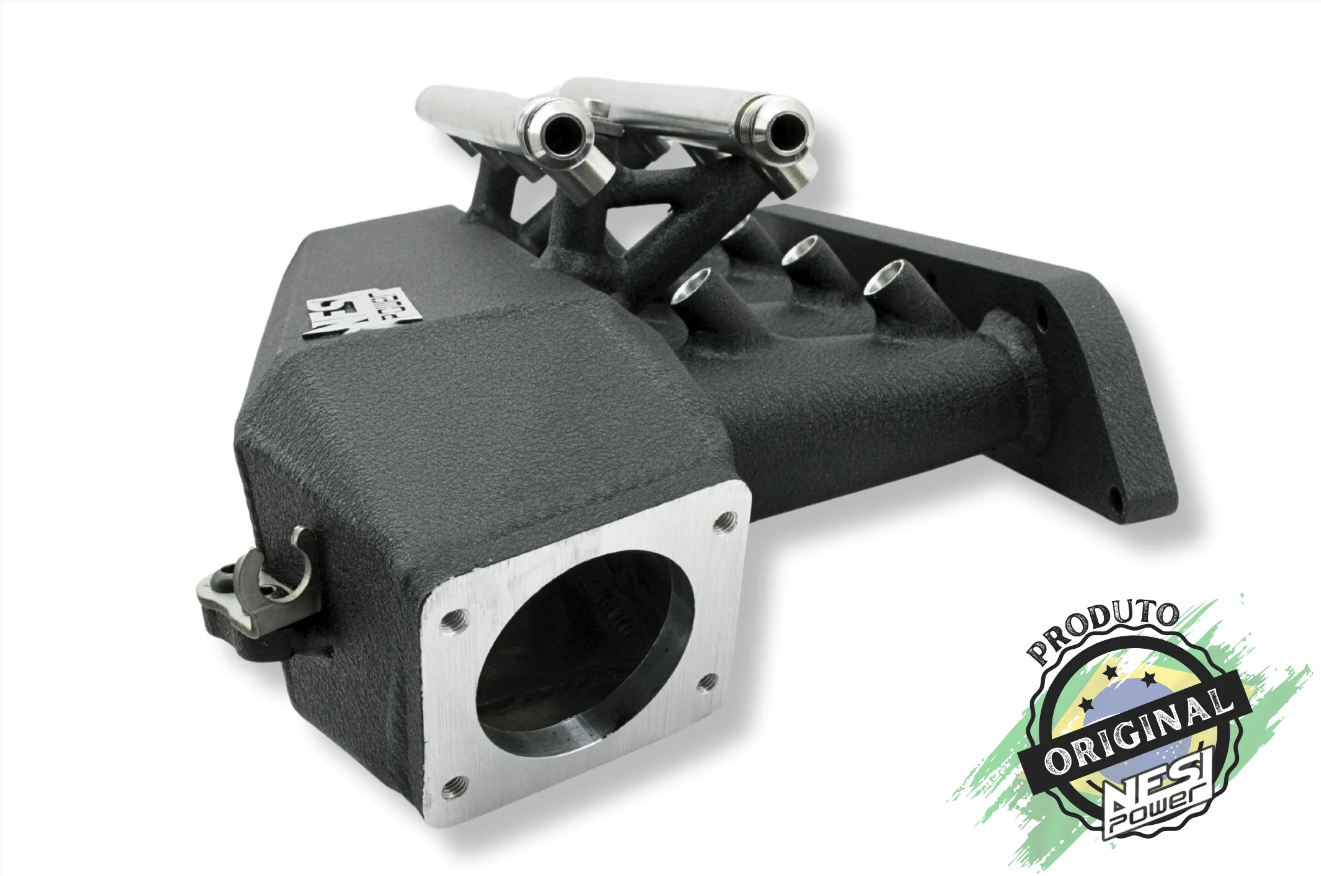 Coletor Singleplenum Gm C20xe Chevette Borboleta para Frente 8 Bicos - Preto Texturizado