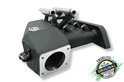 Coletor Singleplenum Gm C20xe Chevette Borboleta para Frente 8 Bicos - Preto Texturizado