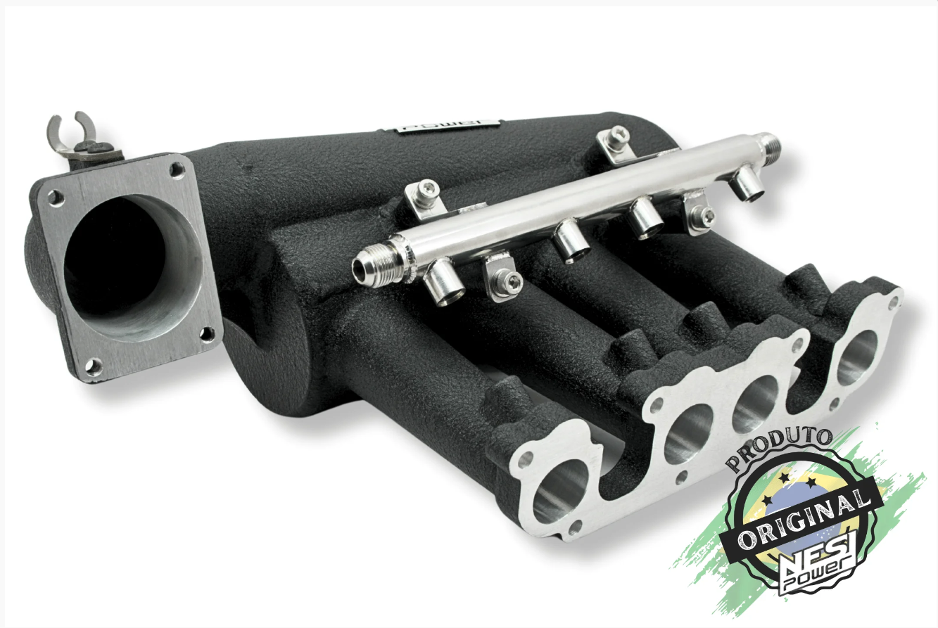 Coletor Dualplenum Vw Ap 8v Fluxo Cruzado Borboleta para Frente 4 Bicos -  Preto Texturizado