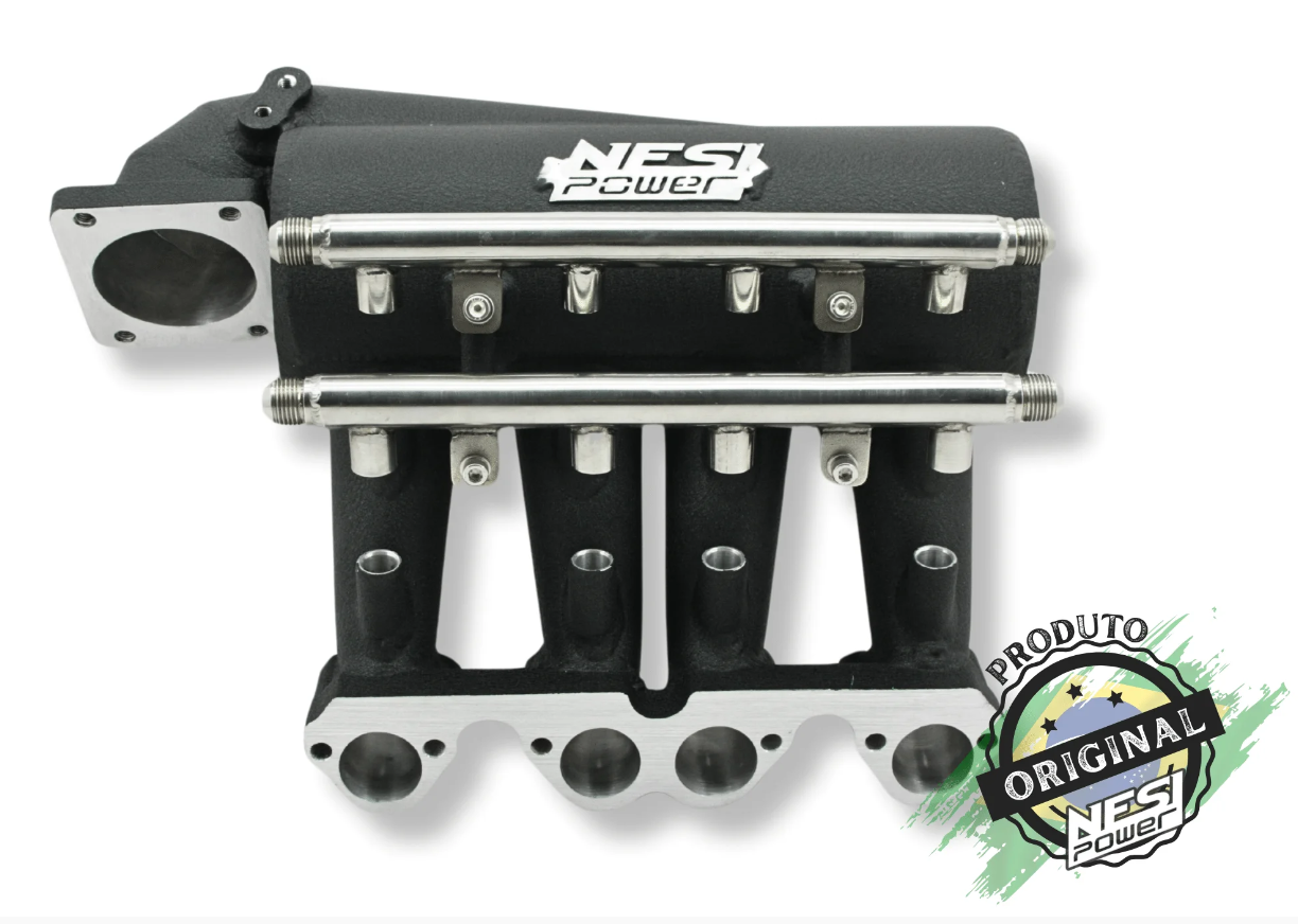 Coletor Dualplenum Vw Ap 8v Unilateral Borboleta para Frente 8 Bicos - Preto Texturizado