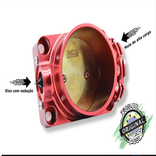 Corpo de Borboleta Padrão Ômega 70mm Tbi Billet Vermelho - Nesi Power