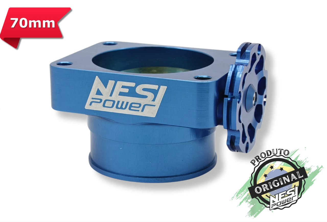 Corpo de Borboleta Padrão Ômega 70mm Tbi Billet Azul - Nesi Power