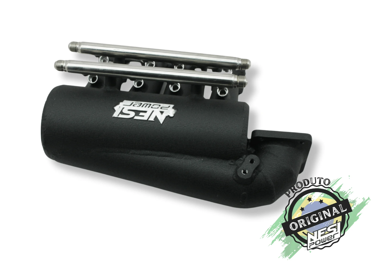 Coletor Dualplenum Vw Ap 8v Unilateral Borboleta para Frente 8 Bicos - Preto Texturizado