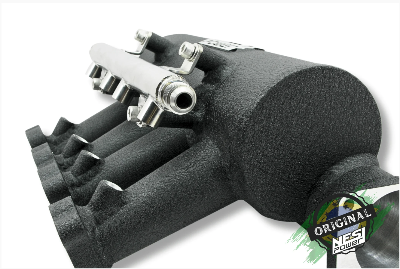 Coletor Dualplenum Vw Ap 8v Fluxo Cruzado Borboleta para Frente 4 Bicos -  Preto Texturizado