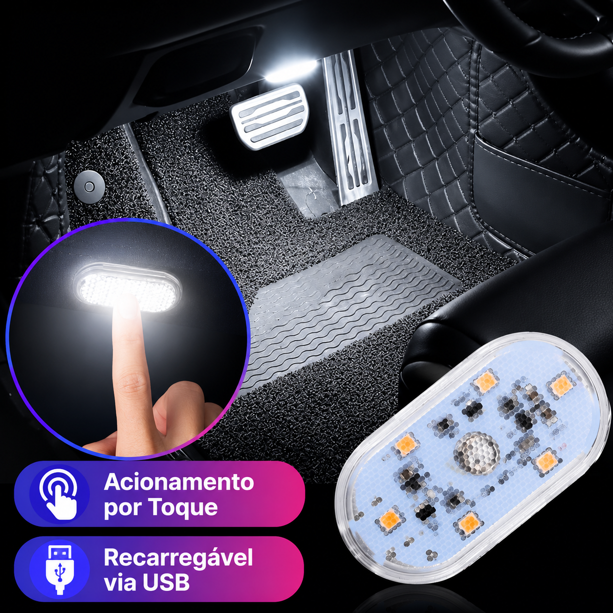 LED Multicor para Interna/Externa do carro.