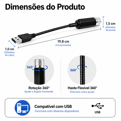 Mini projetor de estrelas USB