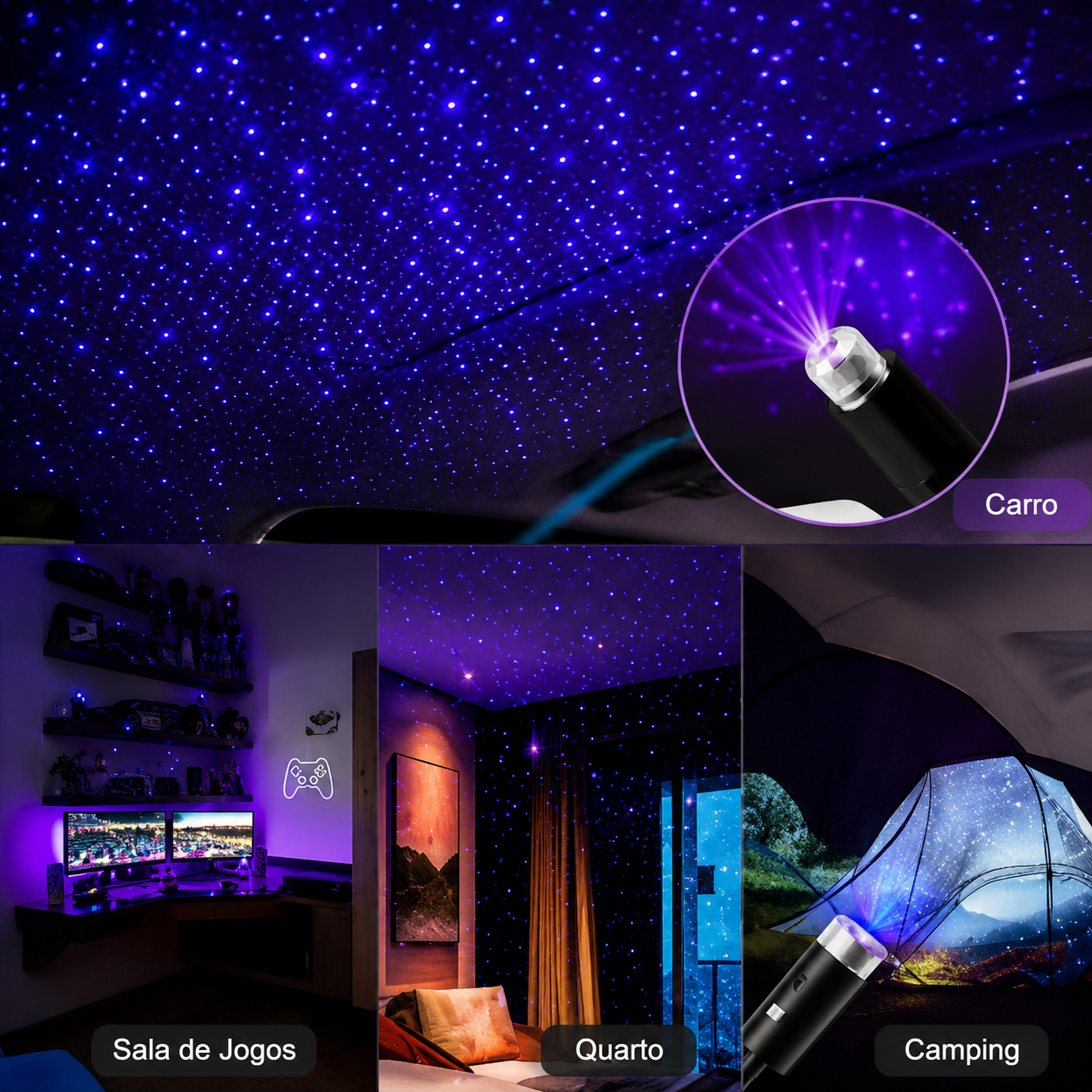Mini projetor de estrelas USB