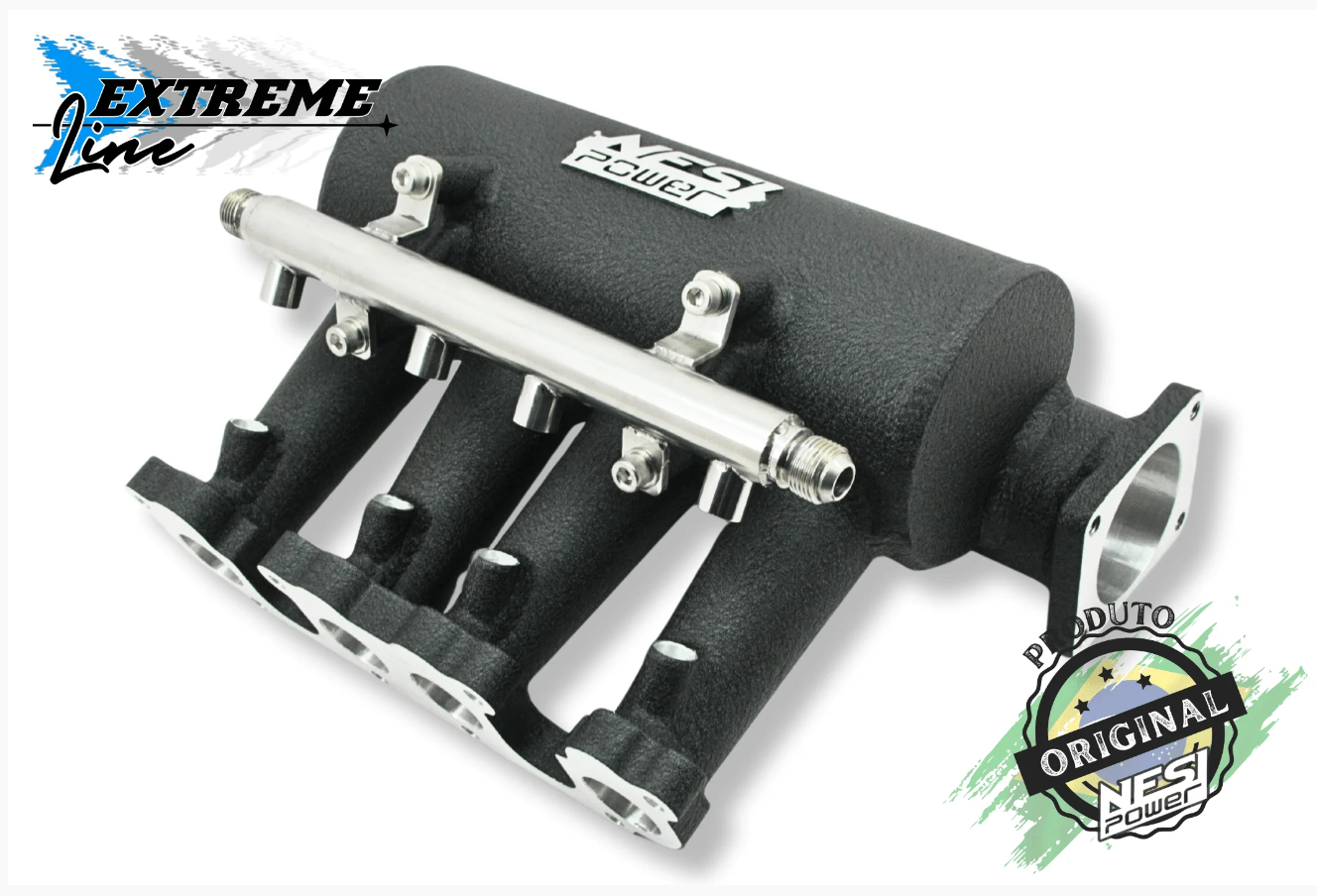 Coletor Dualplenum Vw Ap 8v Fluxo Cruzado Borboleta para Frente 4 Bicos -  Preto Texturizado