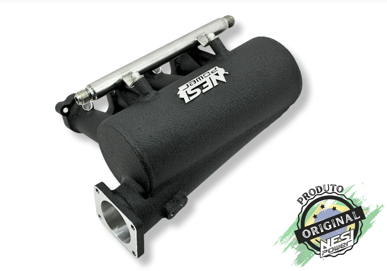 Coletor Dualplenum Vw Ap 8v Fluxo Cruzado Borboleta para Frente 4 Bicos -  Preto Texturizado