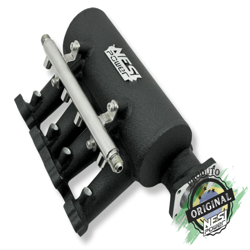 Coletor Dualplenum Vw Ap 8v Fluxo Cruzado Borboleta para Frente 4 Bicos -  Preto Texturizado