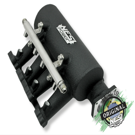 Coletor Dualplenum Vw Ap 8v Fluxo Cruzado Borboleta para Frente 4 Bicos -  Preto Texturizado