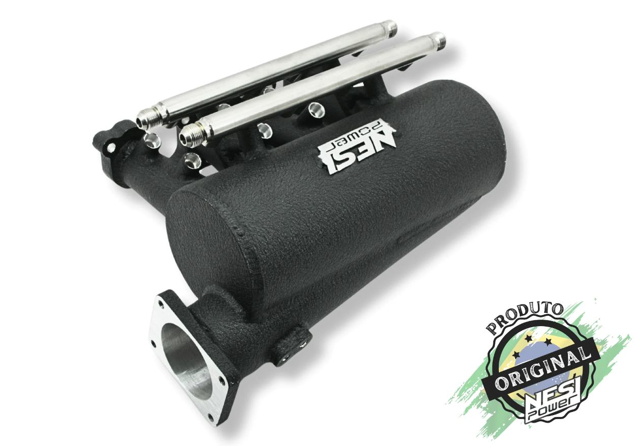 Coletor Dualplenum Vw Ap 8v Fluxo Cruzado Borboleta para Frente 8 Bicos -  Preto Texturizado