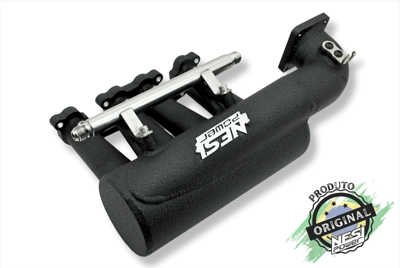 Coletor Dualplenum Vw Ap 8v Fluxo Cruzado Borboleta para Frente 4 Bicos -  Preto Texturizado