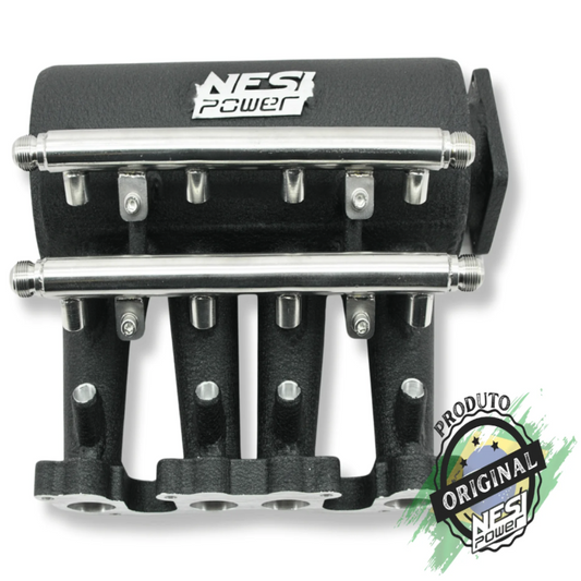 Coletor Dualplenum Vw Ap 8v Fluxo Cruzado Borboleta para Frente 8 Bicos -  Preto Texturizado